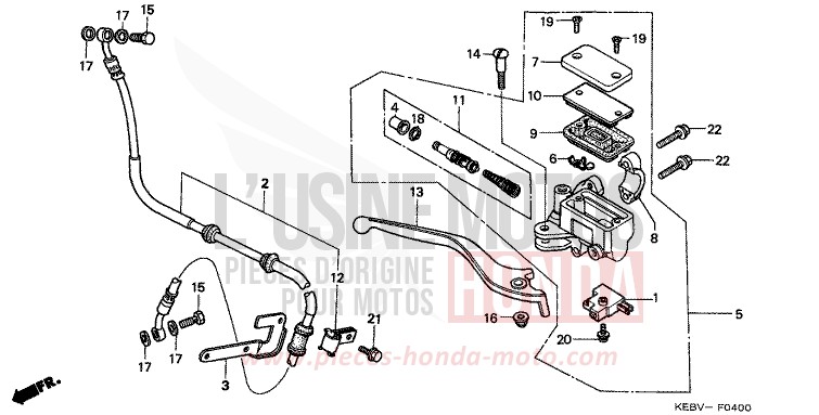 VORDERRADBREMSE von CB1300 Super Bold'or ABS MYSTERY RED METALLIC (R231) von 1999